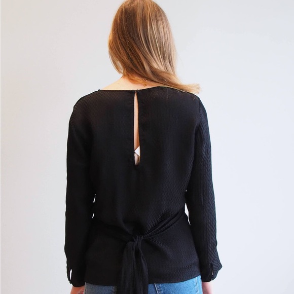 Tree And Horse Garden megara black deep v neck blouse - Picture 13 of 15